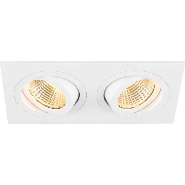 SLV NEW TRIA® 155, Deckeneinbauleuchte, quadratisch, 3000K, zweiflammig, PHASE, 38°, weiß - Wand- und Deckenleuchten