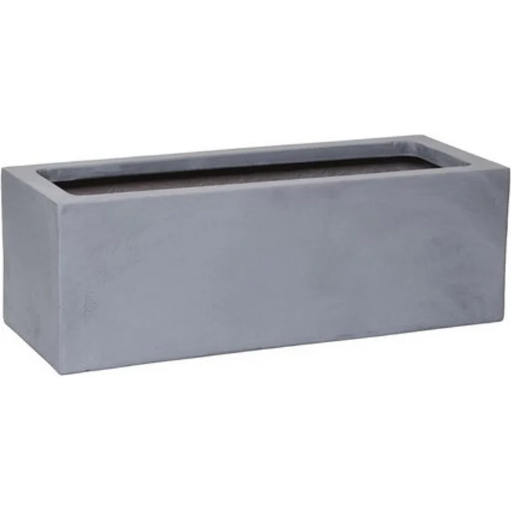 VIVANNO Balkonkasten Fiberglas FLOBO Kasten, Grau Beton-Design 45x17x15 cm – Bild 4