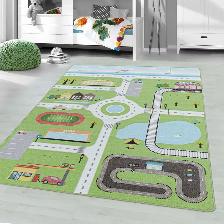 Kinder Teppich Paula rechteckig - 100x150 cm - Grün – Bild 2