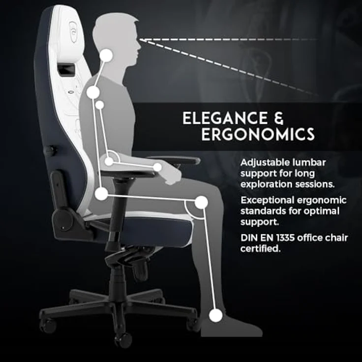noblechairs LEGEND Gaming Stuhl - Starfield Edition, ergonomisch mit Kaltschaumpolsterung und 60-mm-Rollen, bis 150 kg belastbar – Bild 4