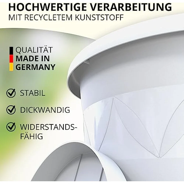 Plastard Pflanzkübel 3er, 5er, 10er Sets, Blumentopf mit passenden Untersetzer 15 - 40 cm (5 St, Blumenkübel ist Witterungs-, frost- und UV-beständig) – Bild 3