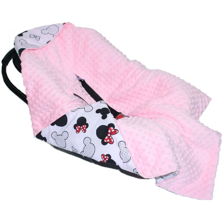 Babydecke Baby Wende Einschlagdecke MINKY mit Kapuze Babyschale Zweiseitig, Primawela – Bild 1
