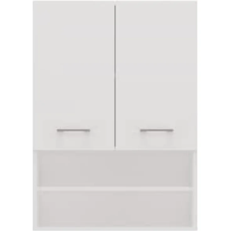 ibonto HÄNGESCHRANK Laminierte Platte Weiß 64 cm Breite, 90 cm Höhe und 30 cm Tiefe (H 90 x T 30 x B 64 cm) – Bild 2