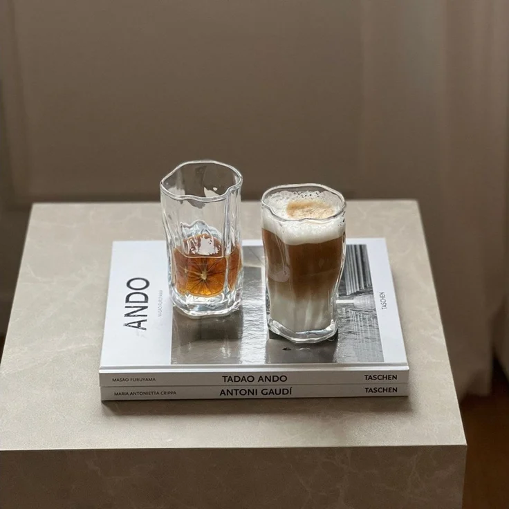 Zoha Glas Diamond Clear Glas Trinkgläser Cocktailgläser, 8-tlg, Glas, Hitzebeständig Eiskaffeegläser Tee Wasser Saft Kaffee – Bild 2