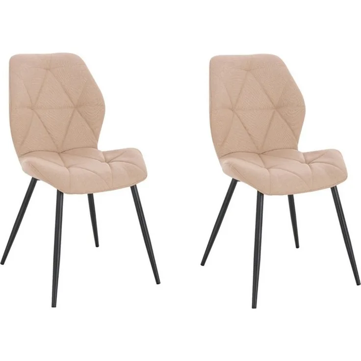 SVITA Esszimmerstuhl JAMIE (Set, 2 St), 2er Set, Küchenstühle, Stoffbezug, Beige