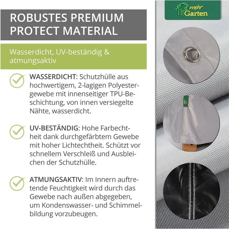 mehr Garten Gartenmöbel-Schutzhülle Protect, Premium PROTECT Sitzgruppen-Abdeckung rechteckig, 175(B) x 140(T) x 94 – Bild 3