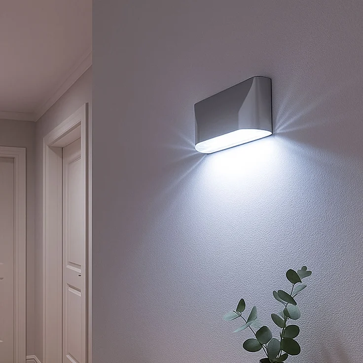 LED Wandleuchte silber, Bewegungsmelder, Dämmerungssensor – Bild 4