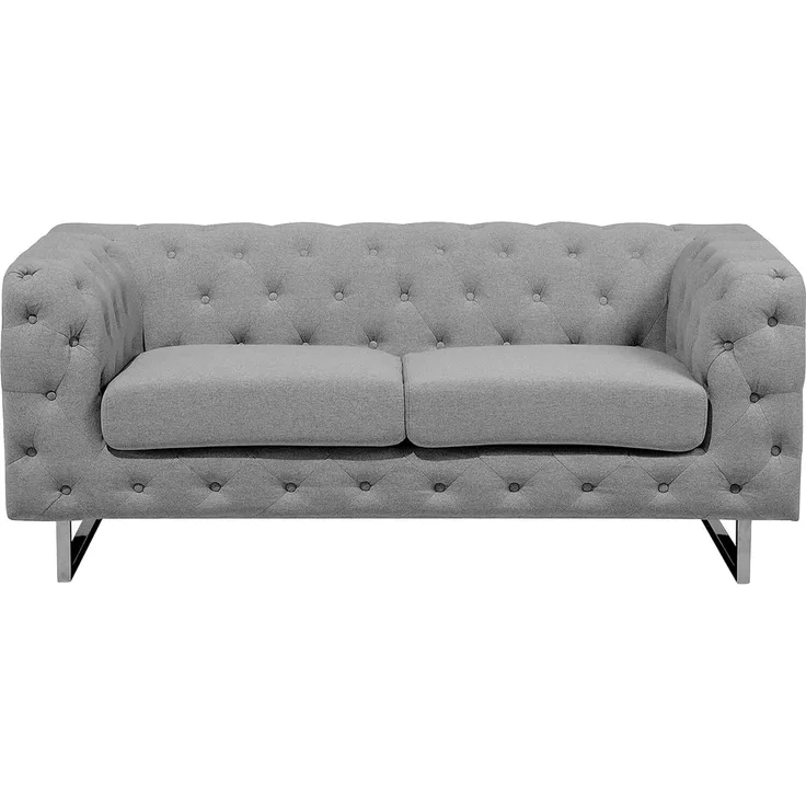 2-Sitzer Sofa Polsterbezug hellgrau VISSLAND