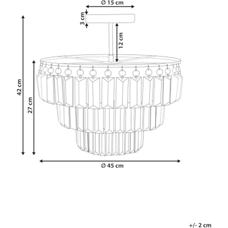 'Ameneiro' Kronleuchter 6-flammig, Metall transparent silber Kristall-Optik, 45 x 45 x 42 cm – Bild 3