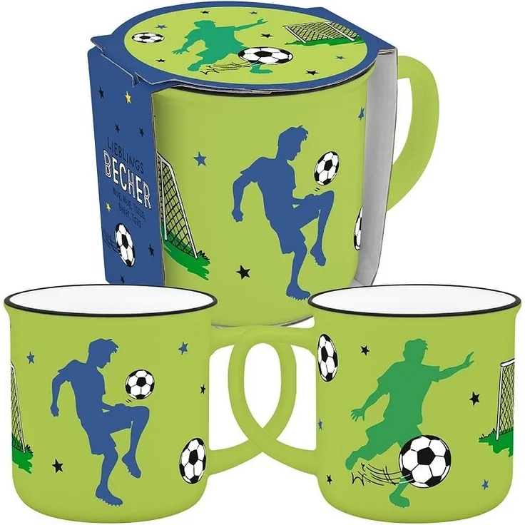 Kinder Tasse Becher 35cl Porzellan Geschenk Sheepworld FUSSBALL 74820