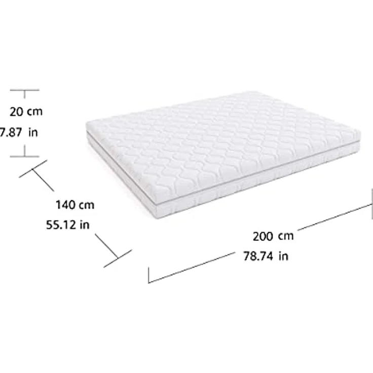 Amazon Basics Hochelastische Wendematratze, MittelFest (H3) und Fest (H4), 140 x 200 x 20 cm, Weiß – Bild 4