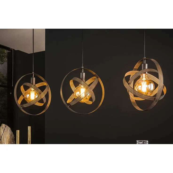KAWOLA Hängeleuchte DILLY Hängelampe 3-flammig Metall schwarz 150 x 33 x 115 cm