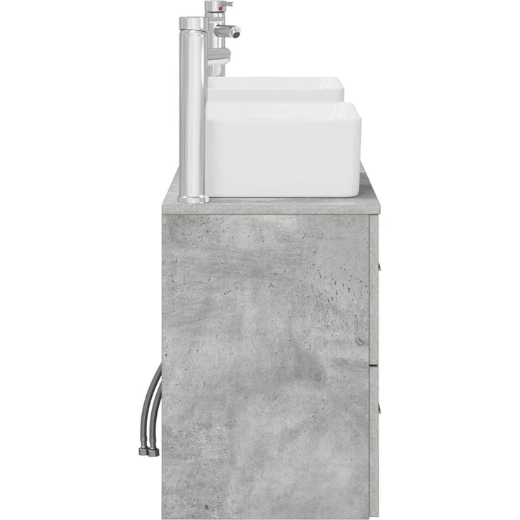 vidaXL Badezimmerschrank-Set 3 stk. Betongrau 136 x 35 x 80 cm 3405854 – Bild 7