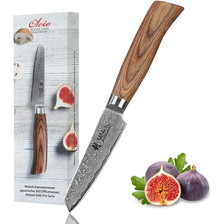 Wakoli Gemüsemesser EDIB Pro Damastmesser Mukimono I Küchenmesser Kochmesser I 10cm Klinge, 67 Lagen Damaststahl, VG-10 Stahlkern – Bild 5