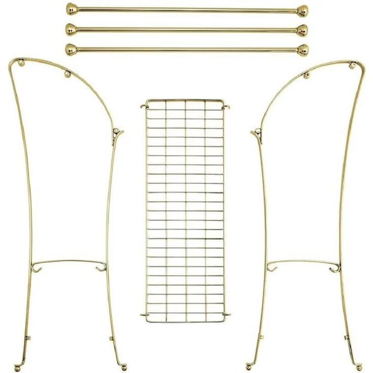 mDesign Handtuchhalter Handtuchständer Ablage freistehend Metall Messing – Bild 4