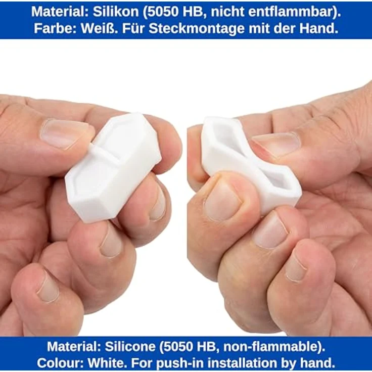 Steckdosen Abdeckung, 2 Stück, in Weiß, aus Silikon, Steckdosenschutz vor Spritzwasser, Staub, Deckel für Eurostecker Typ C Steckdose, Kappe für Öffnungen von Mehrfachstecker, Möbel Steckdosenleiste – Bild 4