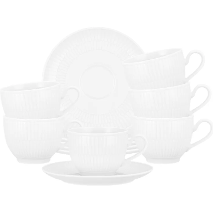 Seltmann Weiden Amina Kaffeetasse mit Untertasse 250 ml 6er-Set Weiß