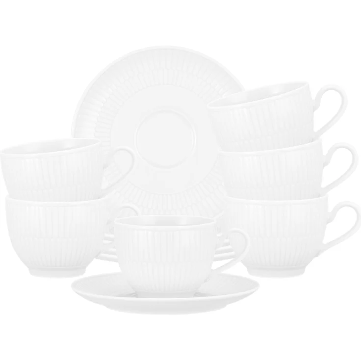 Seltmann Weiden Amina Kaffeetasse mit Untertasse 250 ml 6er-Set Weiß – Bild 1