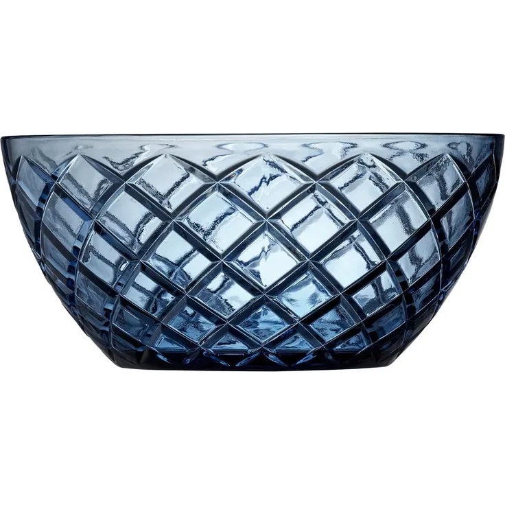 Lyngby Glas Salatschüssel Sorrento, Servierschale, Schale, Glas, Blau, 24 cm, 29037