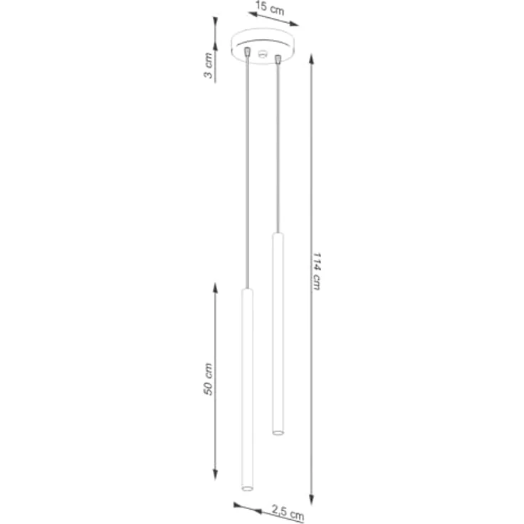 Sollux Lighting Pendelleuchte PASTELO 2, beige, 2xG9 8W, Stahl, 104x15x15cm, modernes Design, minimales Lichtakzent – Bild 5