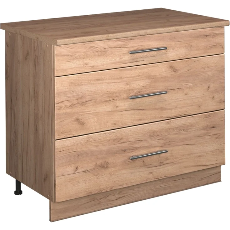 Küchenunterschrank Fame-Line Goldkraft Eiche/Goldkraft Eiche 100 cm, AP Eiche Vicco – Bild 1