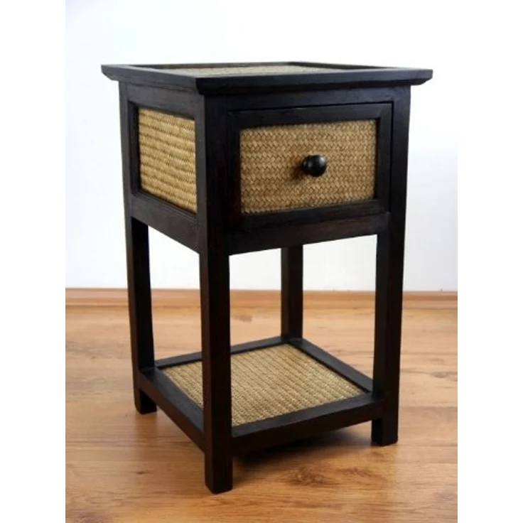 livasia Nachtschrank Rattan Nachttisch 35x35x55cm – Handgefertigt mit Schublade – Bild 5