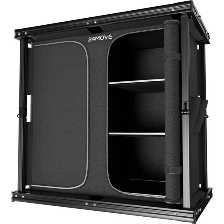 24Move Campingschrank Campingküche AVERSA faltbar, Aluminium Reiseküche mit Staufächern (Aluminium Reiseküche mit Staufächern, Campingküche AVERSA faltbar) Stabil, kompakt, mit Stauraum, leicht transportierbar, pflegeleicht – Bild 4