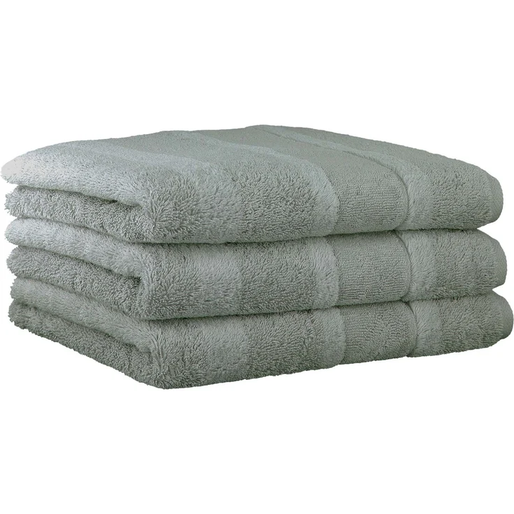 CAWÖ Handtuch, 3er Pack - Noblesse2, Walkfrottier, Velours-Streifen, Baumwolle, einfarbig Platin 50x100cm – Bild 1