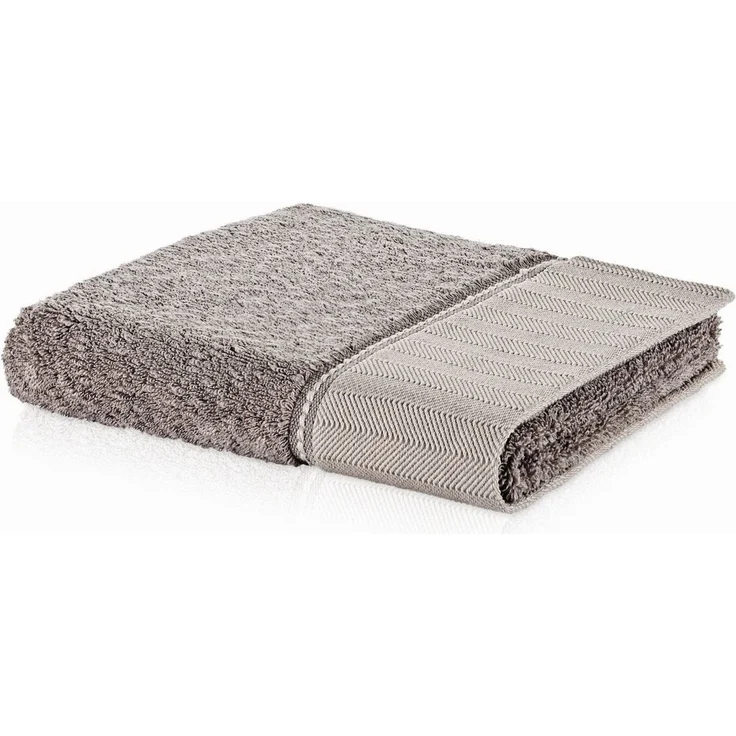 Möve Handtuch Brooklyn Uni, Walkfrottier (1-St), mit Fischgratbordüre, Made in Germany – Bild 1