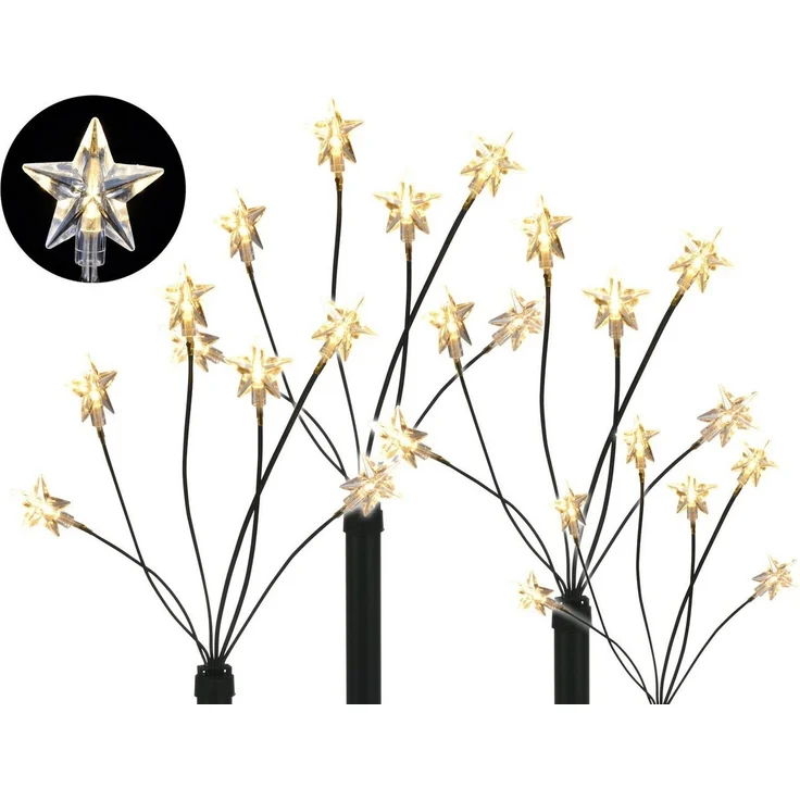 Spetebo LED Dekolicht LED Gartenleuchtstäbe STERN 4er Set - mit Batterie, An / Aus, LED, warmweiß, für den Außenbereich geeignet – Bild 3