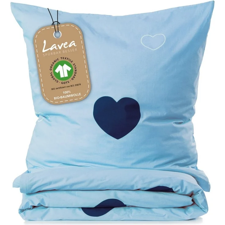 Lavea Kinderbettwäsche Bettwäsche Kinder Herzen Set, mit Reißverschluss, mit Herzmotiv, 100% Baumwolle, 2 teilig, weiche Bezüge für Bettdecke und Kopfkissen – Bild 5