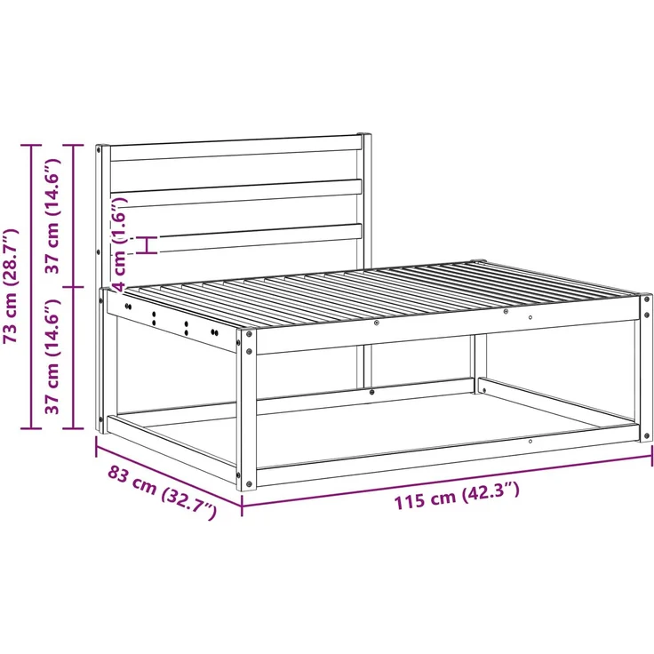vidaXL Outdoor-Sofagarnitur Natur Massivholz Akazie 3368122 – Bild 10