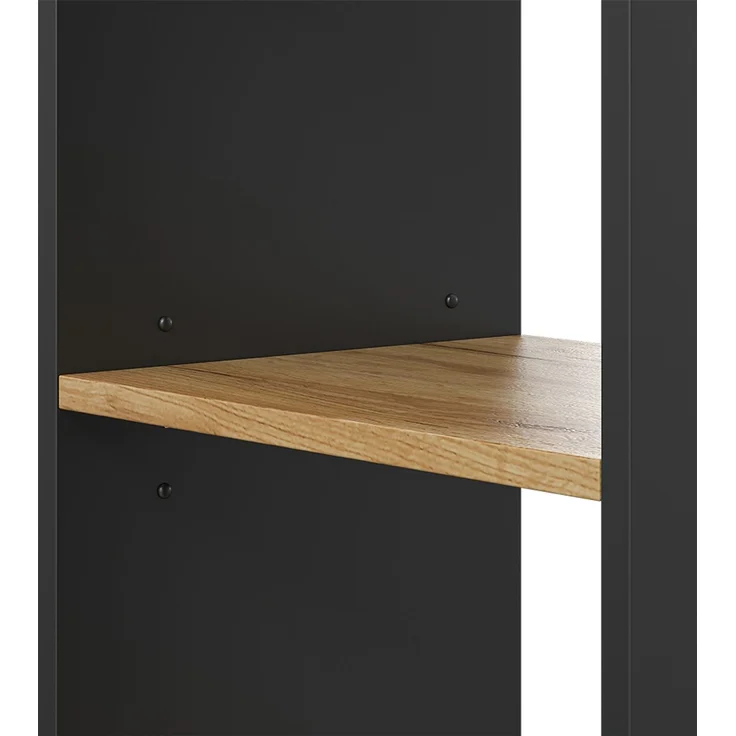 Bücherregal Tomy Anthrazit/Goldkraft Eiche 40 x 120 cm ,4 Fächer Vicco – Bild 5