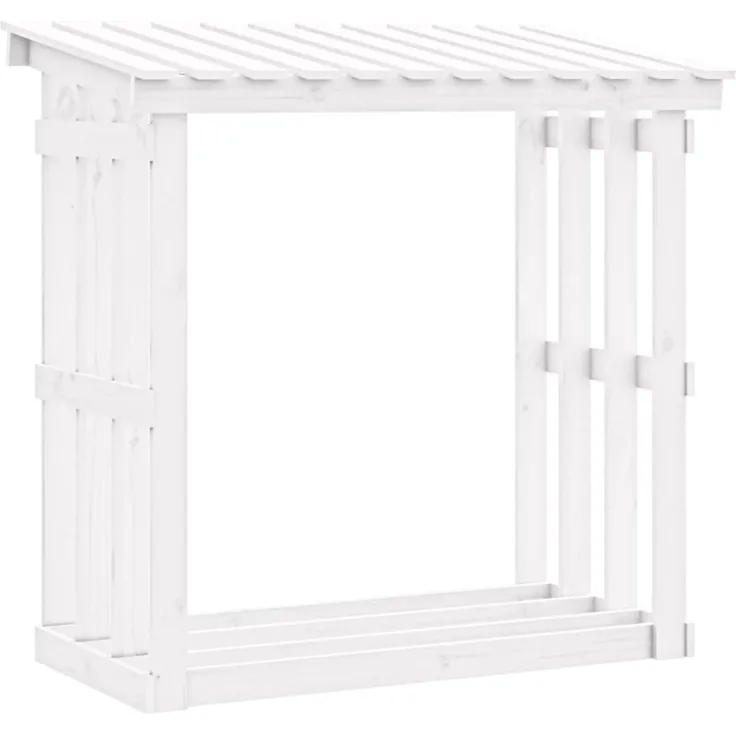 vidaXL Kaminholzregal Weiß 108x64,5x109 cm Massivholz Kiefer 822428