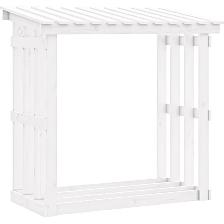 vidaXL Kaminholzregal Weiß 108x64,5x109 cm Massivholz Kiefer 822428 – Bild 1