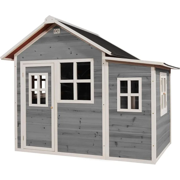 Exit Holz Spielhaus Loft 150 | Grau | 188 x 149 x 159 cm