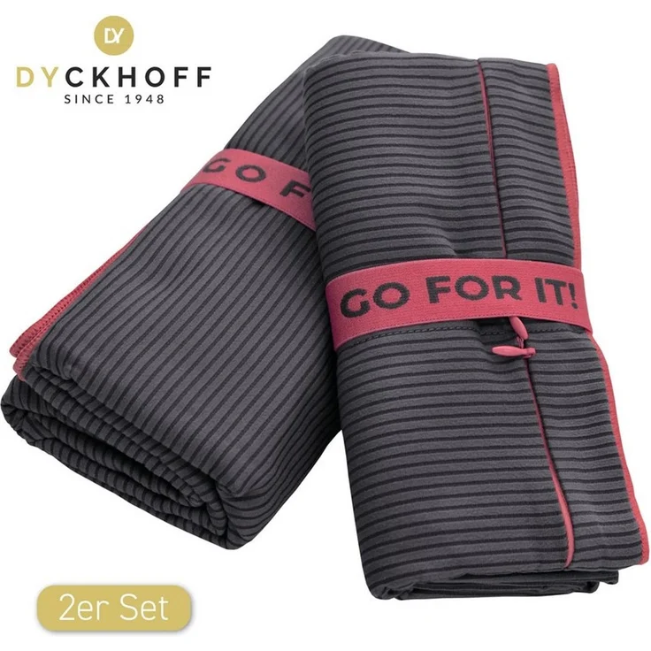 Dyckhoff Handtuch Mikrofaser Sporttuch Struktur, Microfaser (2-St), Mit Überstülpkapuze, Schnelltrocknend, Leicht, Reißverschlusstasche – Bild 1