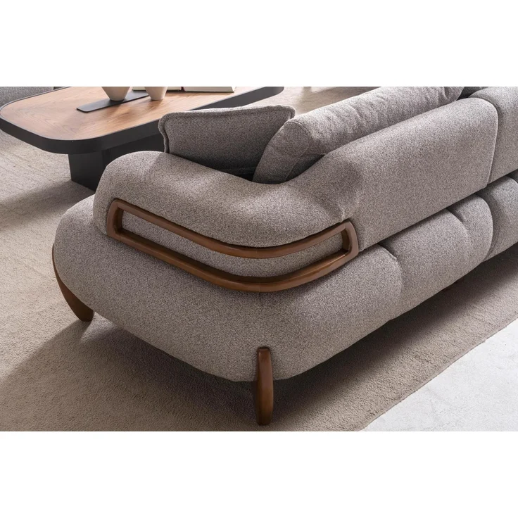 Sitzgruppe/Sofa Set - Wohnzimmergarnitur "Salix" 3+3+1-Grau – Bild 9