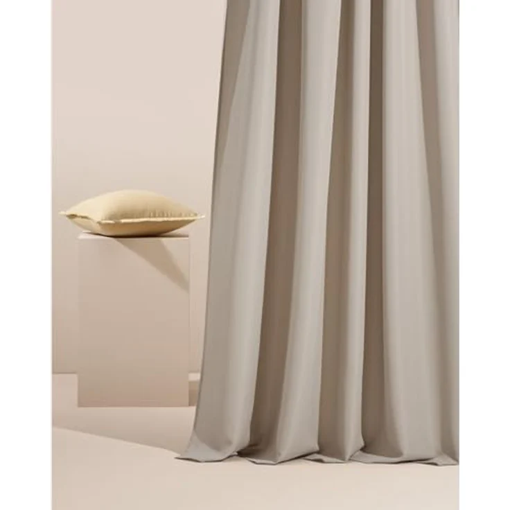 ROOM99 Outdoorvorhäng mit Ösen Garden Line 155x200 cm Breite x Höhe Outdoor Vorhang wetterfest Wasserdicht Sichtschutz Sonnenschutz Gardinen Garten Winddicht Beige, 1 Stück – Bild 3