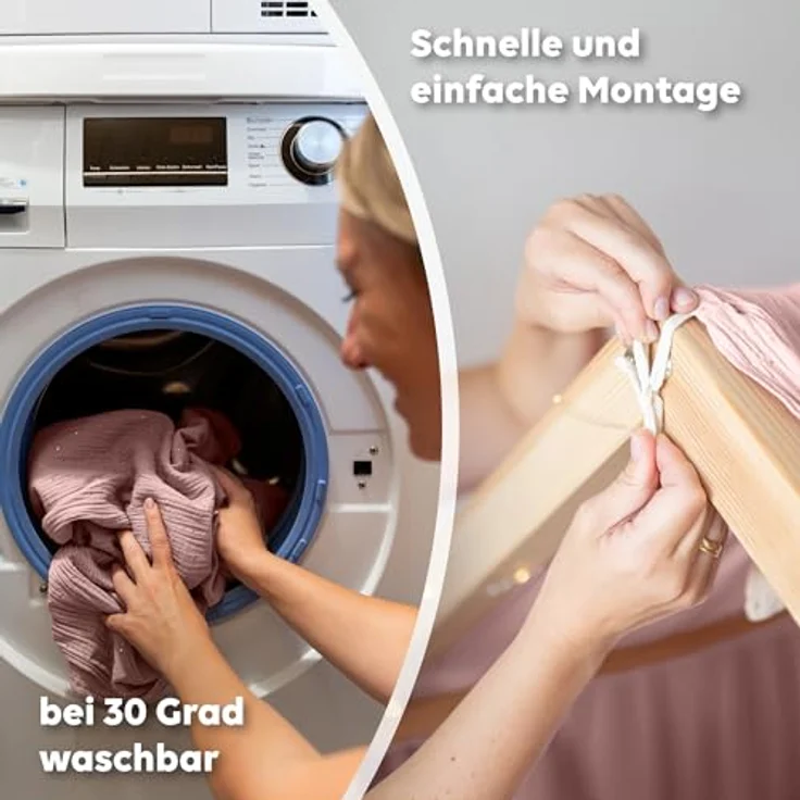 lilimaus Betthimmel Musselin Hausbett Himmel für Kinderzimmer mit Gold Applikation, Musselin Betthimmel aus Baumwolle für Kinderzimmer-Deko – Bild 7