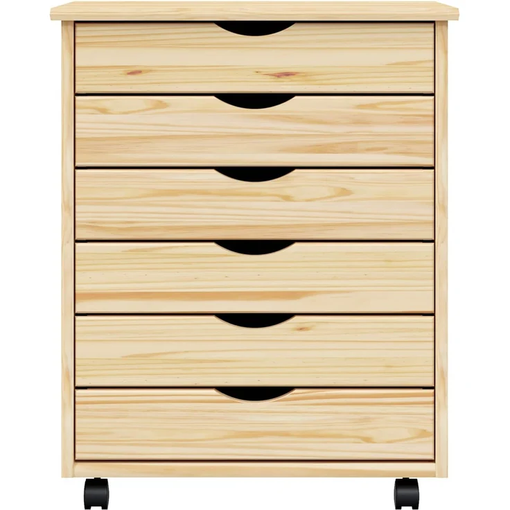 vidaXL Rollcontainer mit Schubladen MOSS 53 x 39 x 65,5 cm Klarlack 42032401 – Bild 5