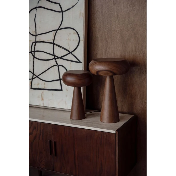 Tischlampe Morel M von Dutchbone aus Akazienholz im Boho-Stil, Braun – Bild 8