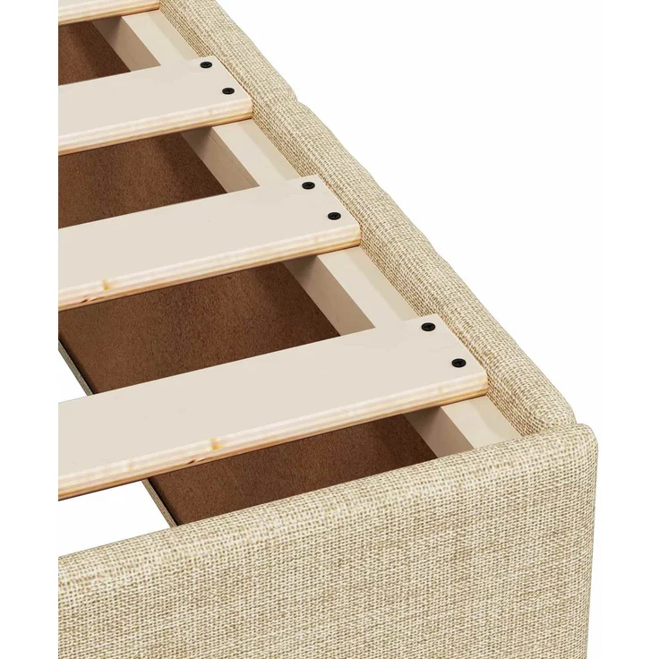 vidaXL Boxspringbett mit Matratze Creme 140 x 190 cm Stoff 3454139 – Bild 10