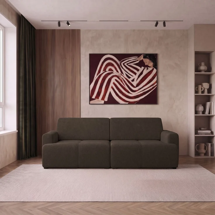 Selsey 'Cobbly' Schlafsofa mit Schlaffunktion, mit Bettkasten, 3-Sitzer, Chenille Mystery Braun, 244 cm – Bild 2