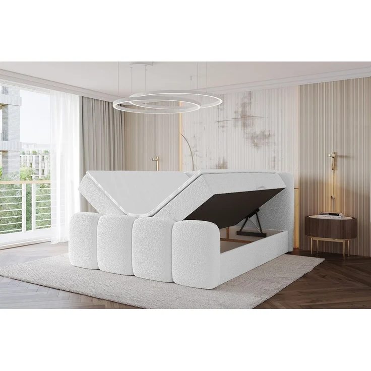 ALTDECOR Boxbett NINA-Z (Multipocket-Matratze H4, H3 Matratze Bonellfederung, Topper, Kopfteil), Doppelbett mit Fußteil – Bild 2