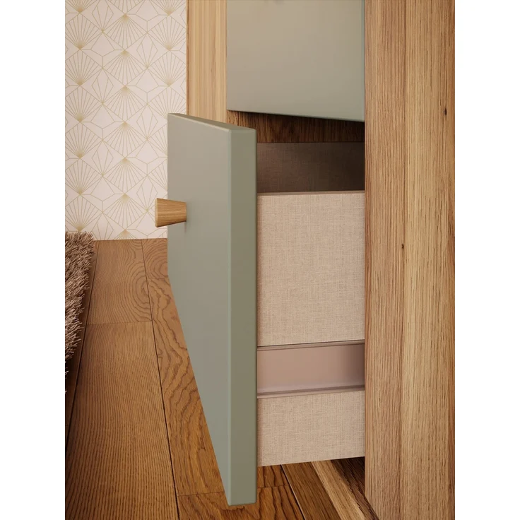 Drehtürenschrank >WHENUA< in Mauvella Eiche/ Salbei - 154,2x201,5x52,2cm (BxHxT) – Bild 5