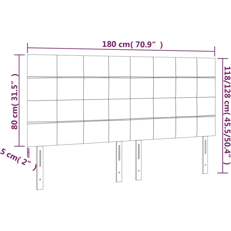 vidaXL Kopfteile 4 Stk. Dunkelbraun 90x5x78/88 cm Stoff 3116349 – Bild 8
