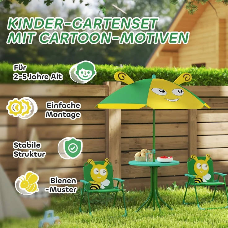 AIYAPLAY Garten-Kindersitzgruppe, Stahl, Polyester, Dunkelgrün, 49,5L x 49,5B x 50H cm – Bild 7