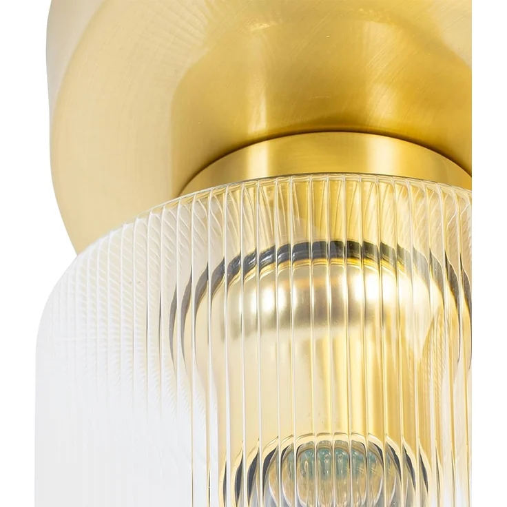 Qazqa Deckenleuchte Laura, ohne Leuchtmittel, E27, Gold, Art Deco, Glas, 1-flammig – Bild 2