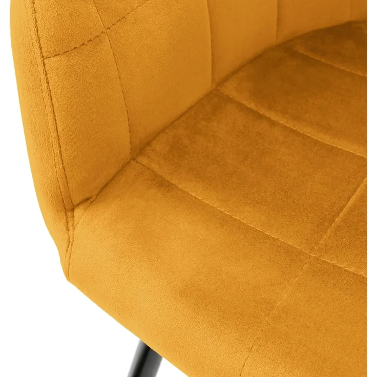 ML-DESIGN Stuhl Esszimmerstuhl ergonomisch & gepolstert Esstischstuhl mit Rückenlehnen (2 St), Wohnzimmerstuhl Gelb Samtbezug Metallbeine Küchenstuhl Polsterstuhl – Bild 7
